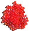 50 6mm Transparent Orange AB Round Glass Beads